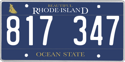 RI license plate 817347