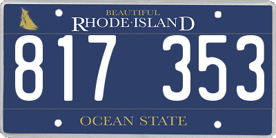 RI license plate 817353