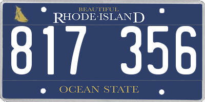 RI license plate 817356