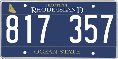 RI license plate 817357