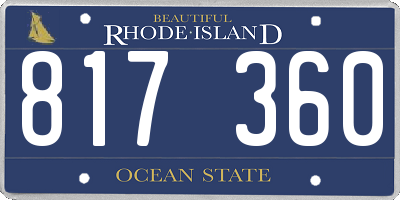 RI license plate 817360