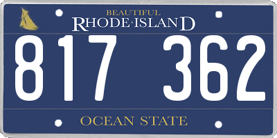 RI license plate 817362