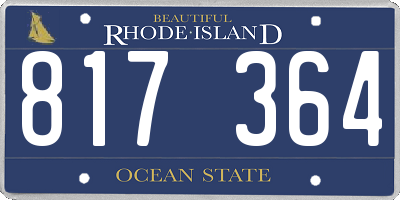 RI license plate 817364