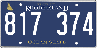 RI license plate 817374