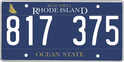 RI license plate 817375