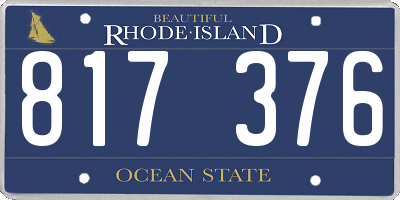 RI license plate 817376