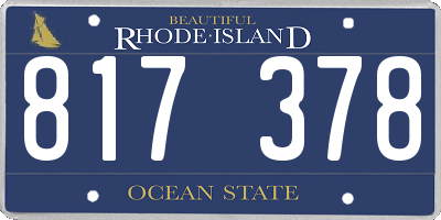 RI license plate 817378