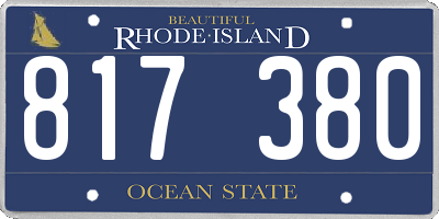 RI license plate 817380