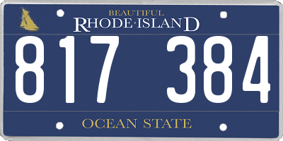 RI license plate 817384