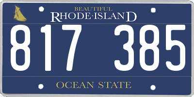 RI license plate 817385