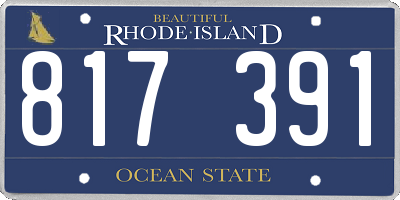 RI license plate 817391