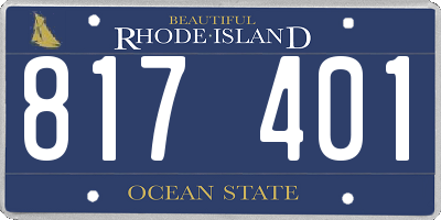 RI license plate 817401