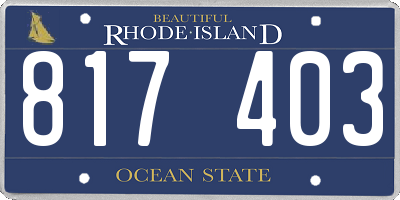 RI license plate 817403