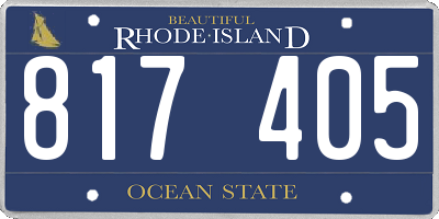 RI license plate 817405