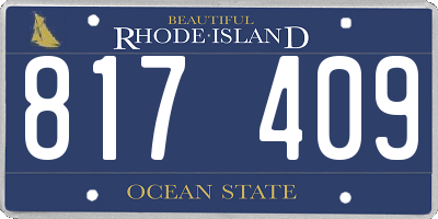 RI license plate 817409