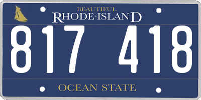 RI license plate 817418