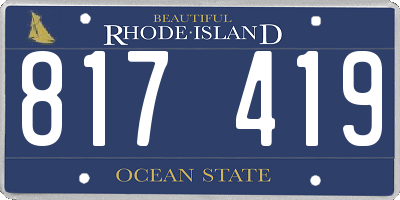 RI license plate 817419