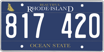 RI license plate 817420