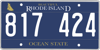 RI license plate 817424