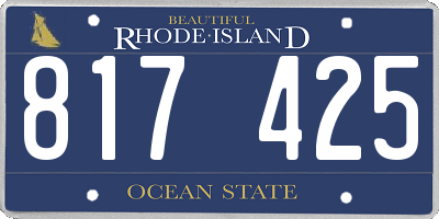RI license plate 817425
