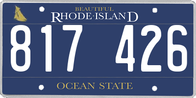 RI license plate 817426