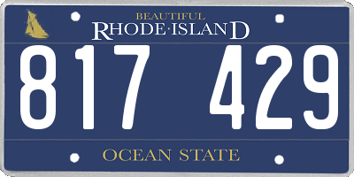 RI license plate 817429