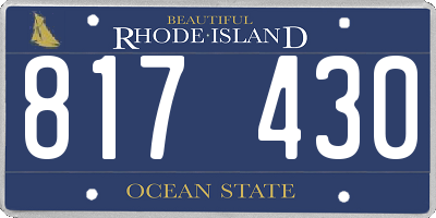 RI license plate 817430