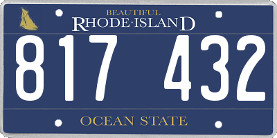 RI license plate 817432