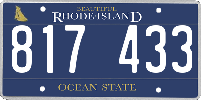 RI license plate 817433