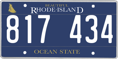 RI license plate 817434