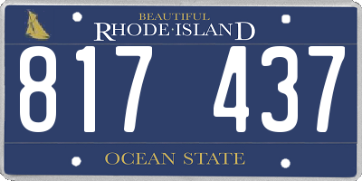 RI license plate 817437