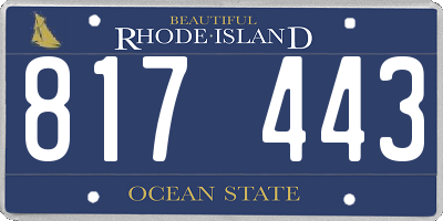 RI license plate 817443