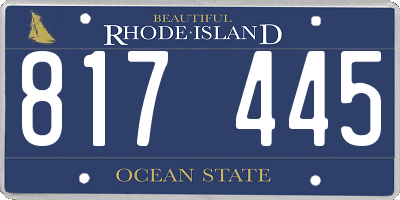 RI license plate 817445