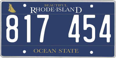 RI license plate 817454