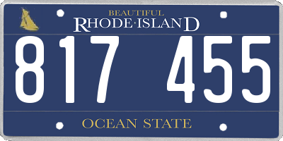 RI license plate 817455