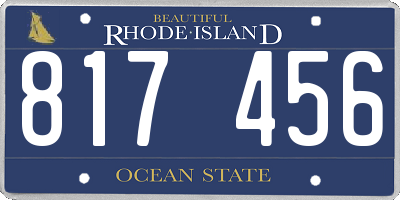 RI license plate 817456