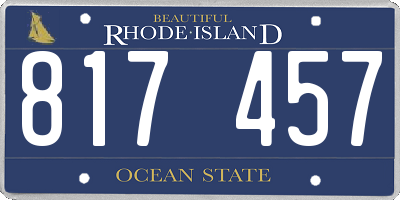RI license plate 817457