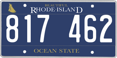 RI license plate 817462