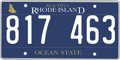 RI license plate 817463