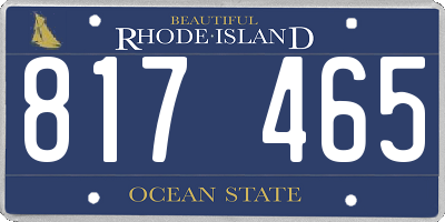 RI license plate 817465