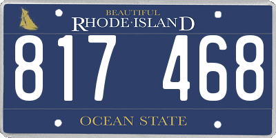 RI license plate 817468