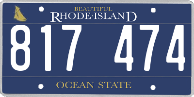RI license plate 817474