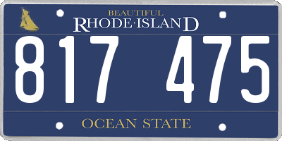 RI license plate 817475
