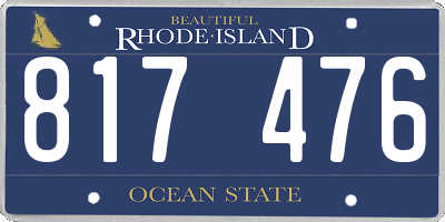 RI license plate 817476
