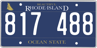 RI license plate 817488