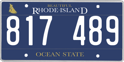 RI license plate 817489