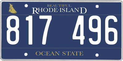 RI license plate 817496