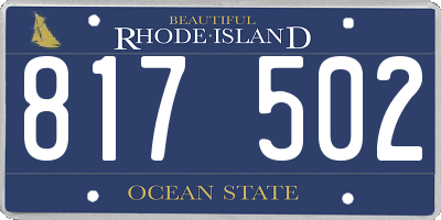 RI license plate 817502