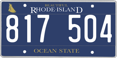 RI license plate 817504