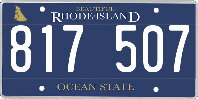 RI license plate 817507